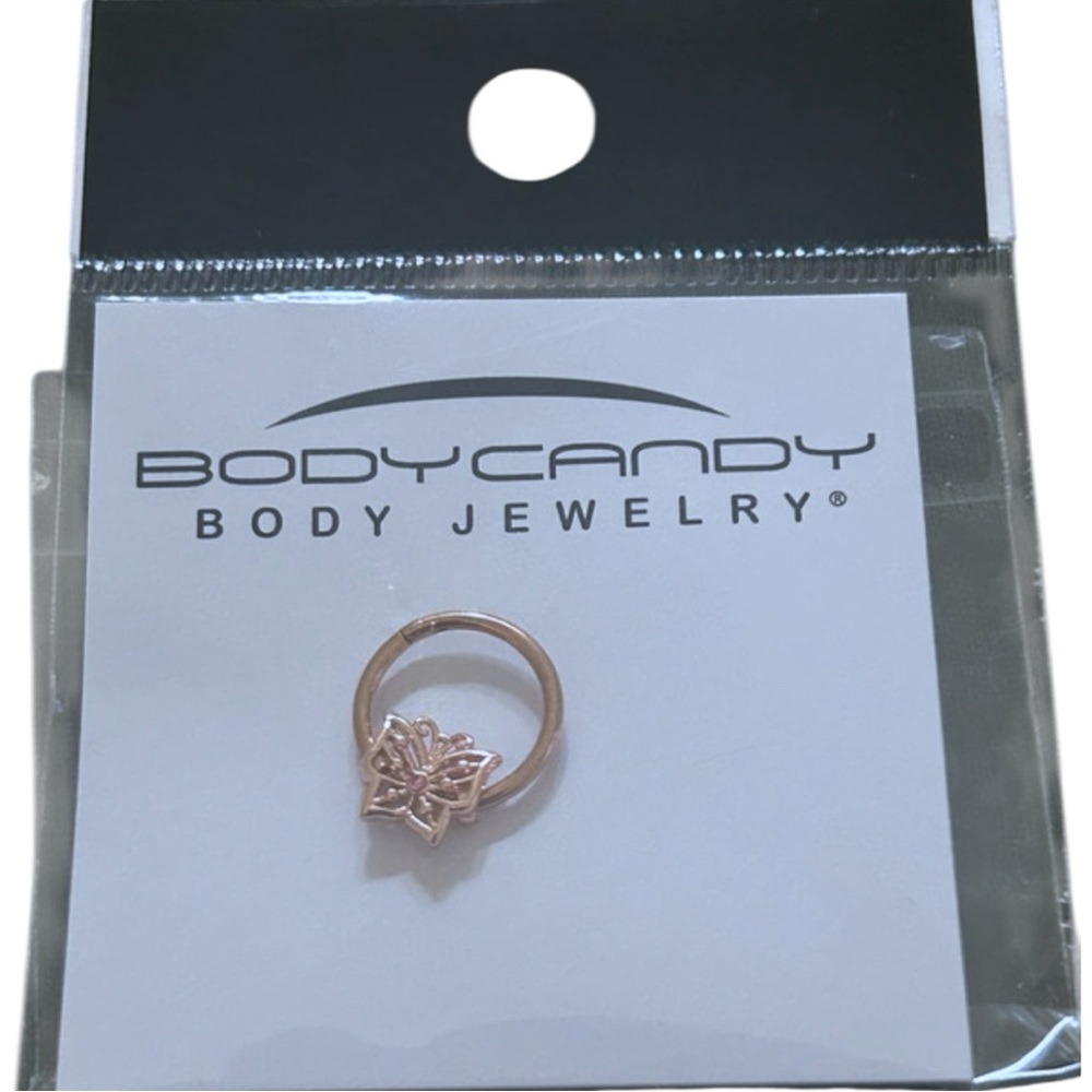 New 16 Gauge 3/8 Rose Gold Tone Butterfly Hinged Segment Ring
